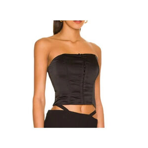 Superdown Black Satin Corset Top Size Small